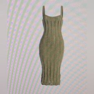 JLUXLABEL Moss Fine Knit MIDI Dress